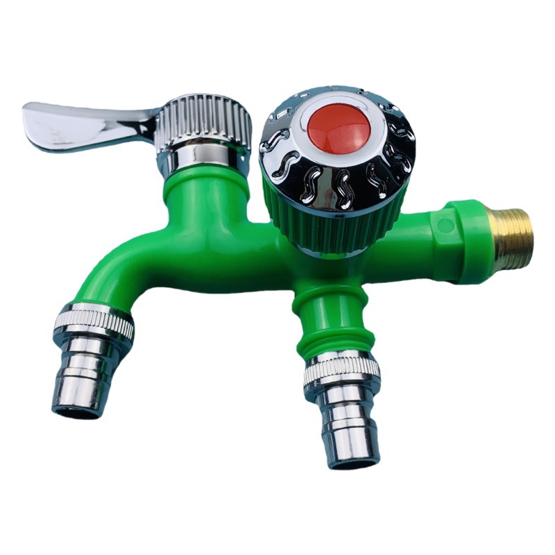 Double-Head Quick-Open Multi-Function Washing Machine Faucet, One In, Two Out, Three-Way Mop Pool, Single Cold Washing Machine Faucet