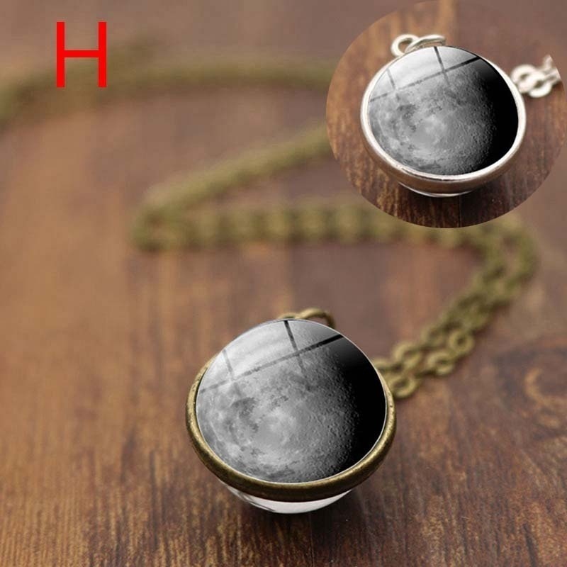 Zubehör 16mm doppelseitige Glaskugel Sonnensystem Galaxie Stern Halskette Retro Pullover Kette_voghion.com