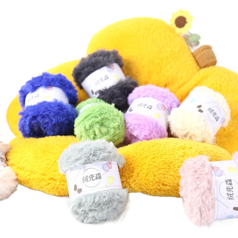 25MM color de la línea de piel de conejo hilo de lana completa al por mayor juguete de ganchillo bricolaje sombrero hilo de piel terciopelo de visón