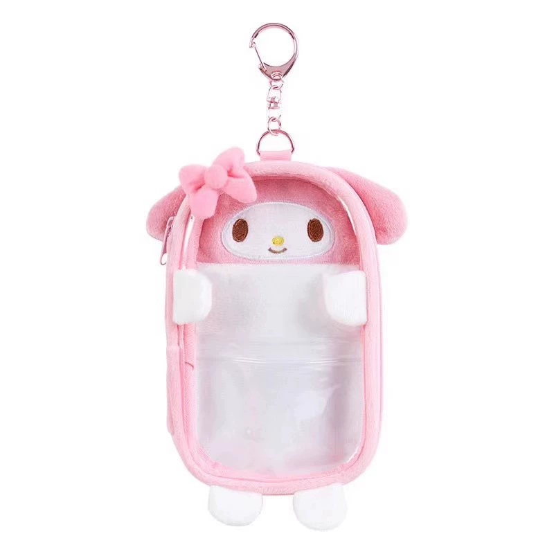 Органайзер-сумка Hello Kitty из ПВХ, 14×8 см, прозрачная мультяшная сумочка с карабином