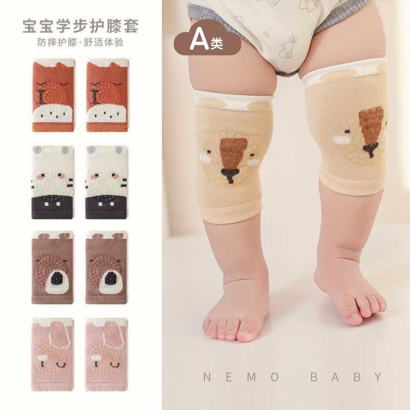 2024 primavera nueva almohadilla de rodilla para niños delgada de dibujos animados bebé gateando equipo de protección gateando resistente a las caídas antideslizante funda de almohadilla protectora