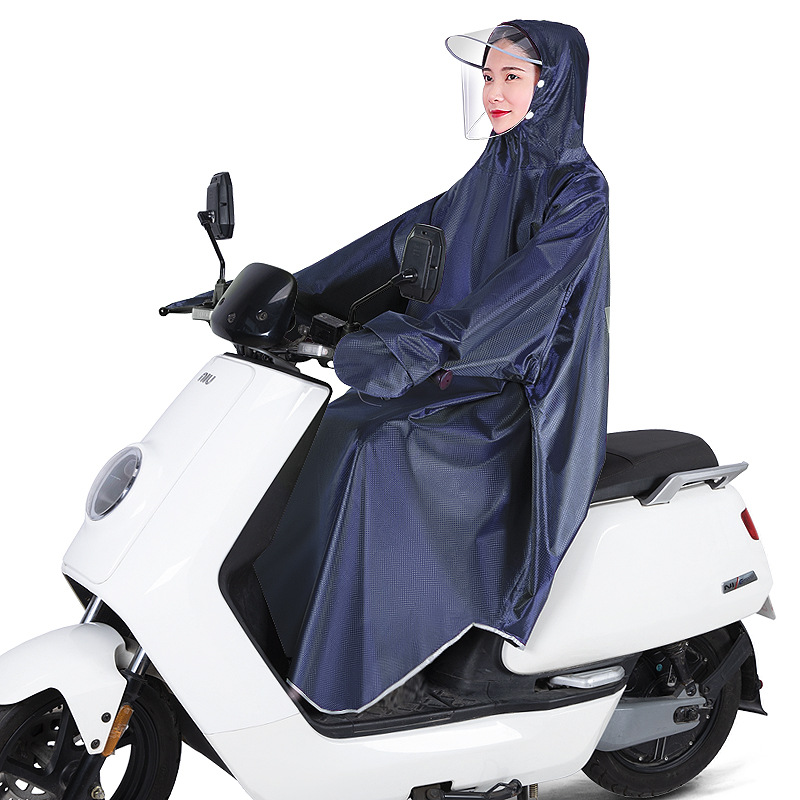Impermeable batería eléctrica motocicleta con mangas solo nuevo engrosada hombres y mujeres montando largo cuerpo completo impermeable poncho