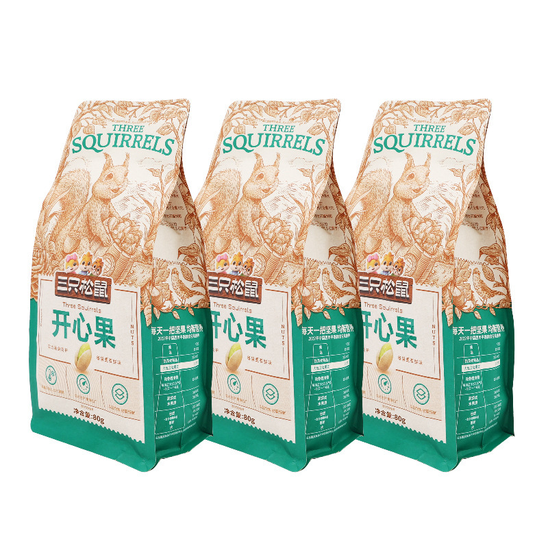 三只松鼠开心果80g袋休闲小吃零食原味无漂白大头装包邮