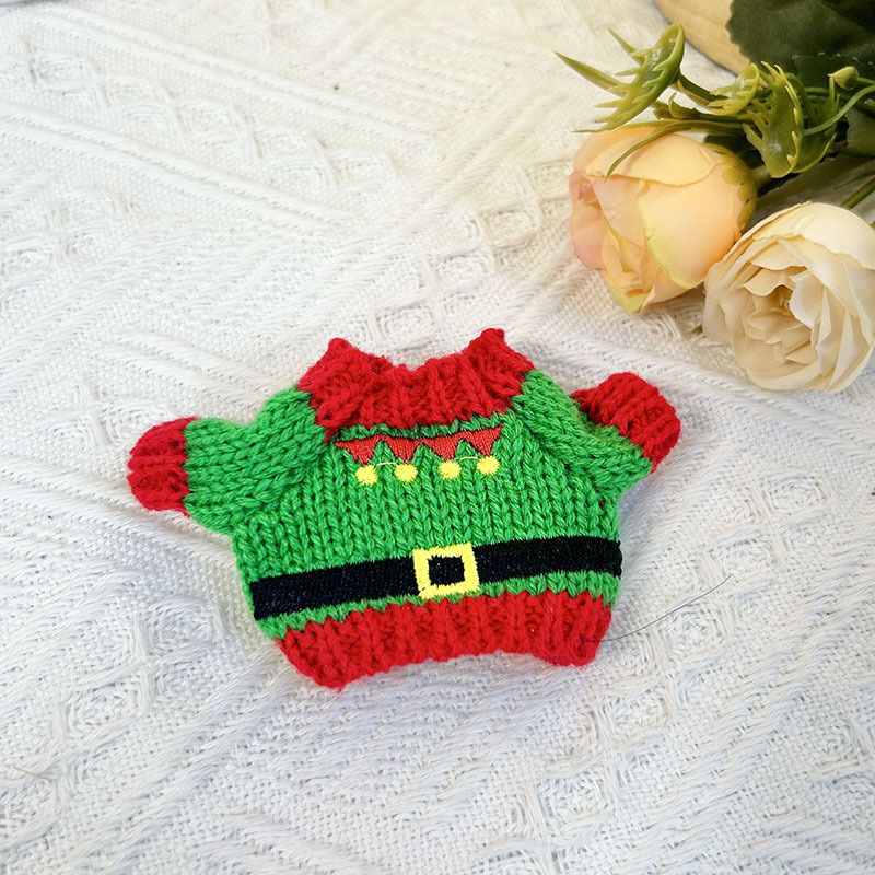 15cm ciego caja pull paño suéter pantalones macaron labubu colgante muñeca suéter Año Nuevo suéter lindo