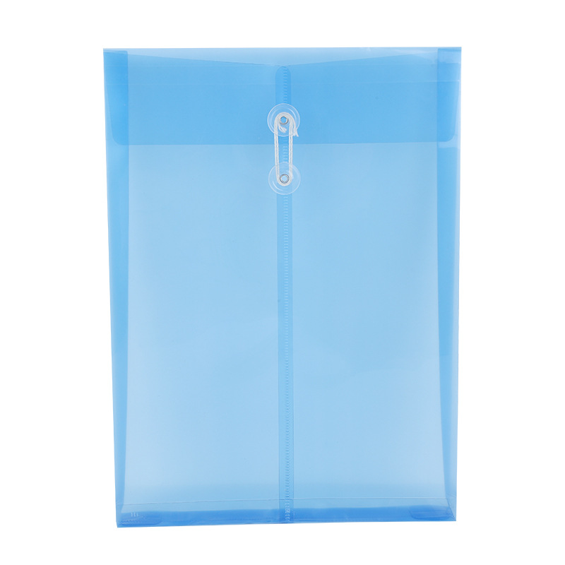 Bolsa de archivo transparente de plástico A4 personalizada de datos de cuerda envolvente bolsa de archivo de contrato de gran capacidad bolsa de papel de prueba gruesa