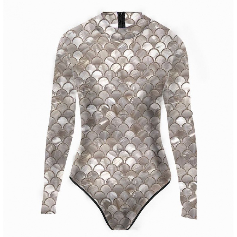 샴페인그레이 긴팔원피스슈트-S