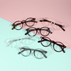 2022新款防蓝光眼镜时尚金属插芯腿近视框架眼镜复古圆框平光镜女|ms