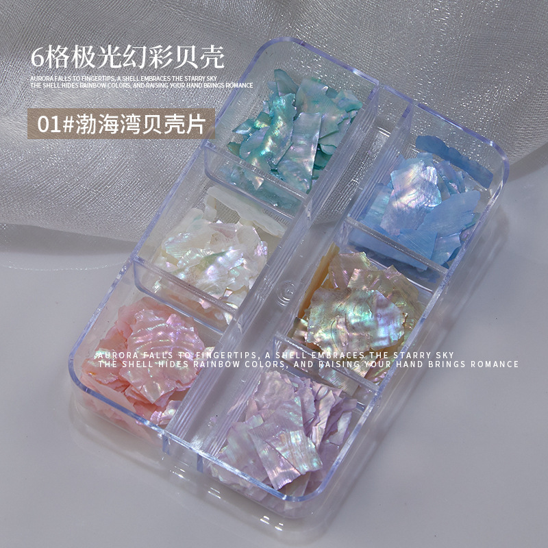 6-Color Mixed Shell Fragments for Nail Art, Thin Irregular Iridescent Abalone Fragments, Nail Art Decorations, Mother-Of-Pearl Shell Fragments 6-Color Mixed Shell Fragments for Nail Art, Thin Irregular Iridescent Abalone Fragments, Nail Art Decorations, Mother-Of-Pearl Shell Fragments