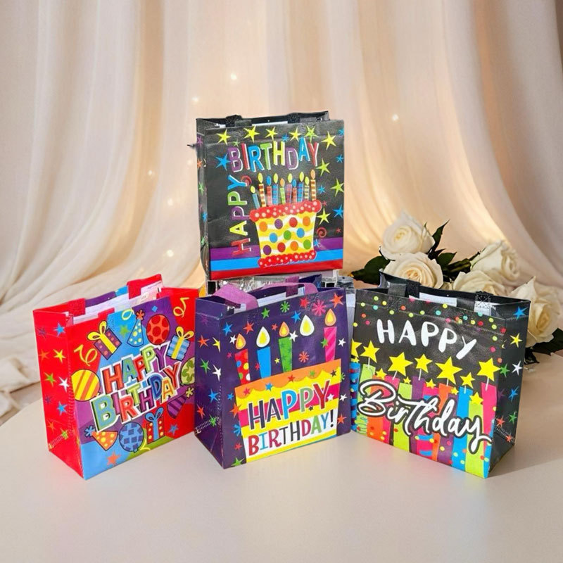 亚马逊跨境生日礼物卡通气球蛋糕儿童手提礼品袋伴手礼糖果包装袋