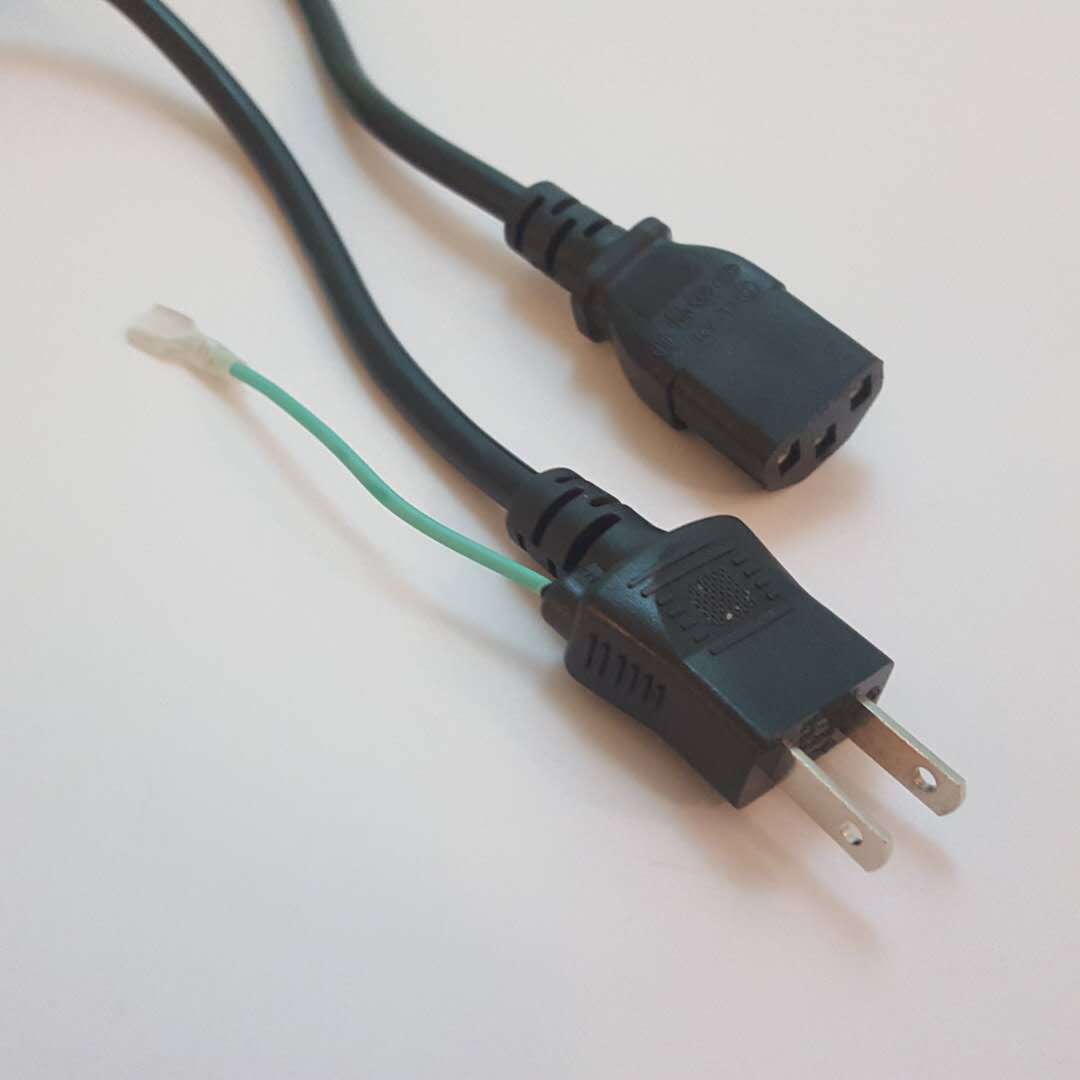 日本线 日式品字尾插头线 日标电源线 日标AC线 带地线双孔插头片