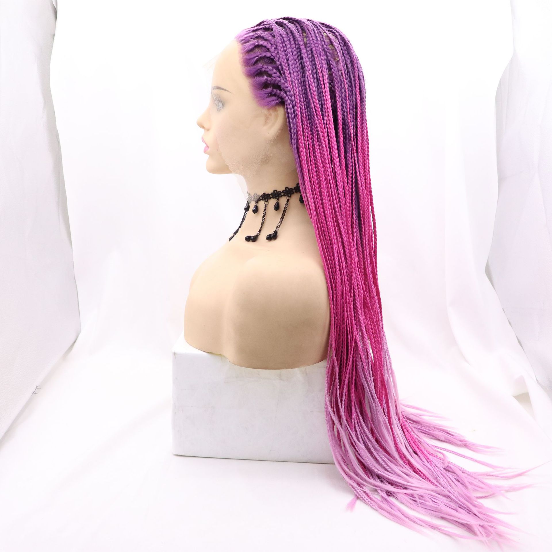 Europa y América NEWLOOK Front encaje moda nuevo cabello largo trenza peluca transfronteriza Lace Front Wigs