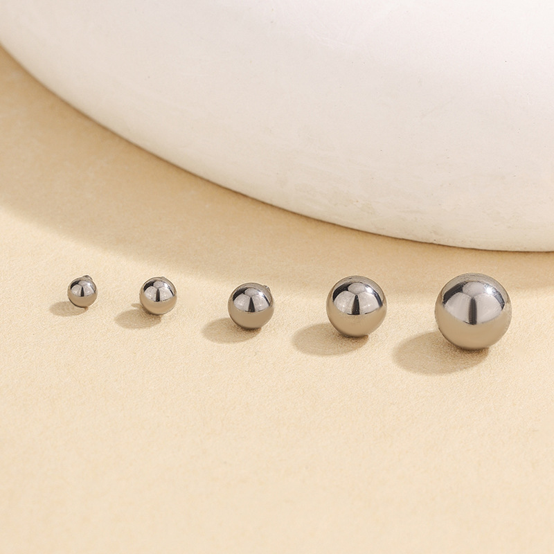 G23 Titanium Alloy Ear Studs With External Thread, Round Ball Basic Replacement Piercing Jewelry For Eyebrow, Tongue,_voghion.com