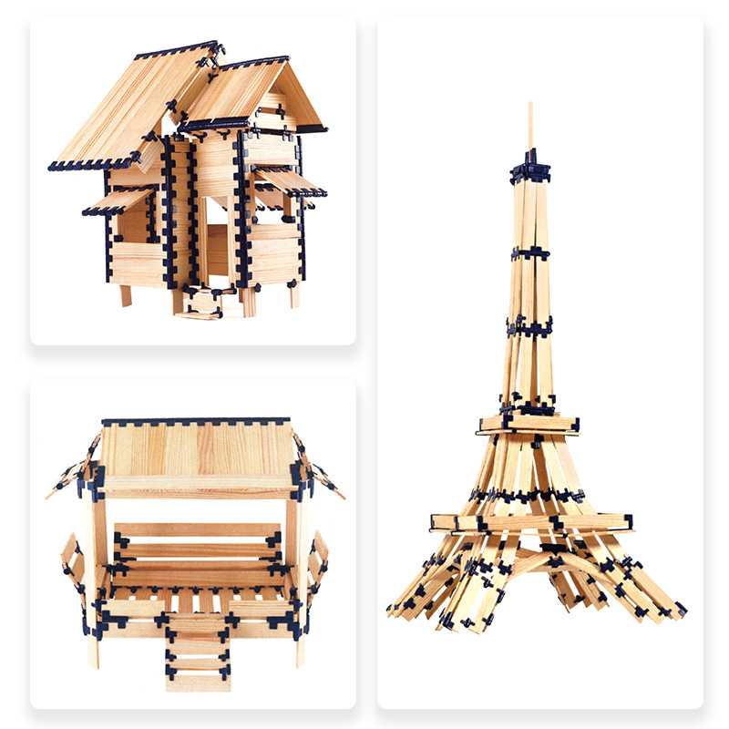 Educación temprana de madera para niños, montaje manual, cerebro práctico, maestro de la arquitectura, bricolaje, montaje libre, juguetes creativos educativos