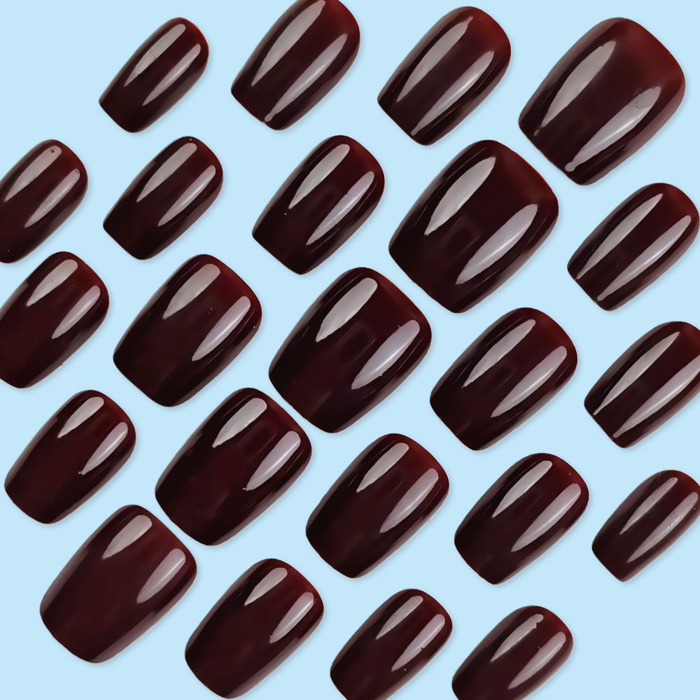 Blanco Chelizi parche de uñas rojas escaleras transfronterizas de color sólido brillante parche de uñas 30 piezas de moda para usar uñas