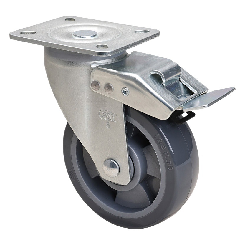 Rueda Giratoria Industrial Mediana de 4, 5 y 6 Pulgadas con Freno para Logística image 1