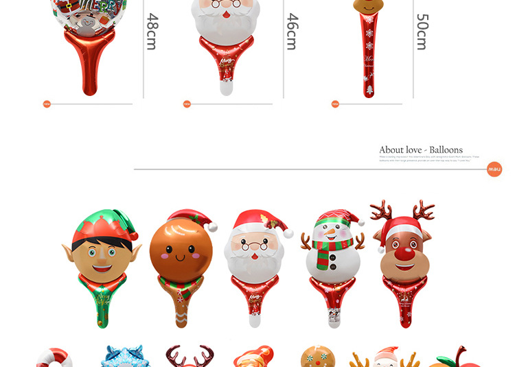 Evento de la tienda de Navidad, regalo de empuje, regalo, juguete, globo, Papá Noel, caricatura, globo de mano que golpea un palo_voghion.com