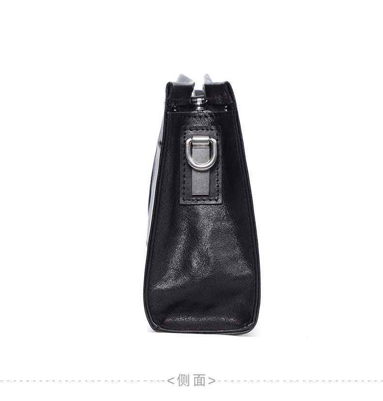 Túi đeo chéo nam đa năng da bò thật 29×11×17 cm, túi đeo vai kiêm túi cầm tay phong bì — Màu đen chi tiết 15