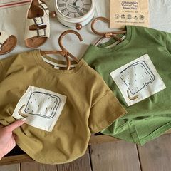 Korean children's clothing Dongdaemun children's short-sleeved T-shirt for boys and girls round neck baby casual patchwork medium and small children's top