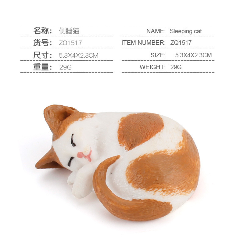 Gato persa Garfield lado durmiendo mascota gato modelo de decoración estática Transfronteriza Amazon simulación animal gato modelo