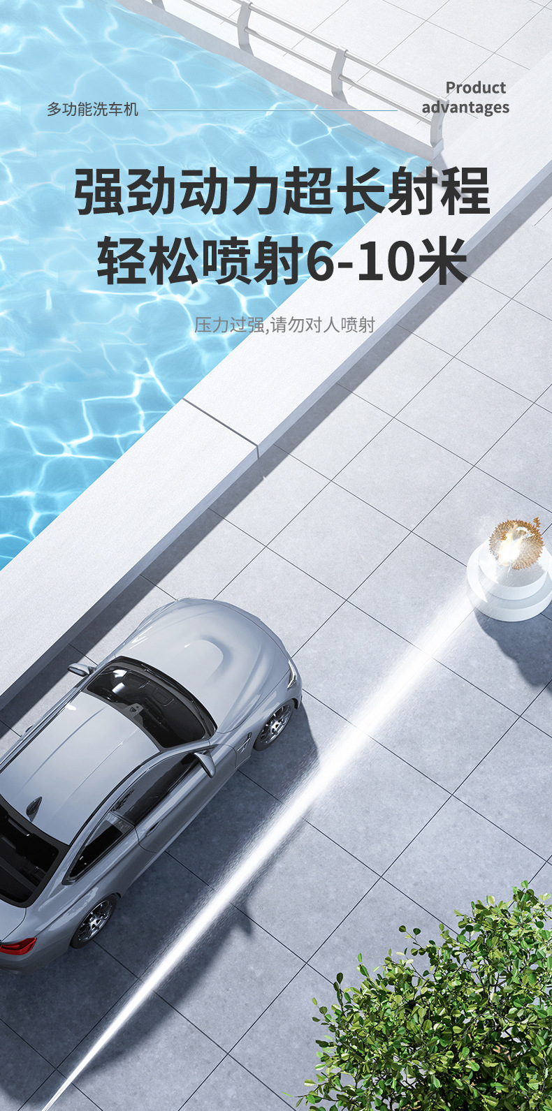 Factory Direct Supply Brushless Cordless Car Washer Household High-Power High-Pressure Lithium Battery Water Gun Portable Lithium Battery