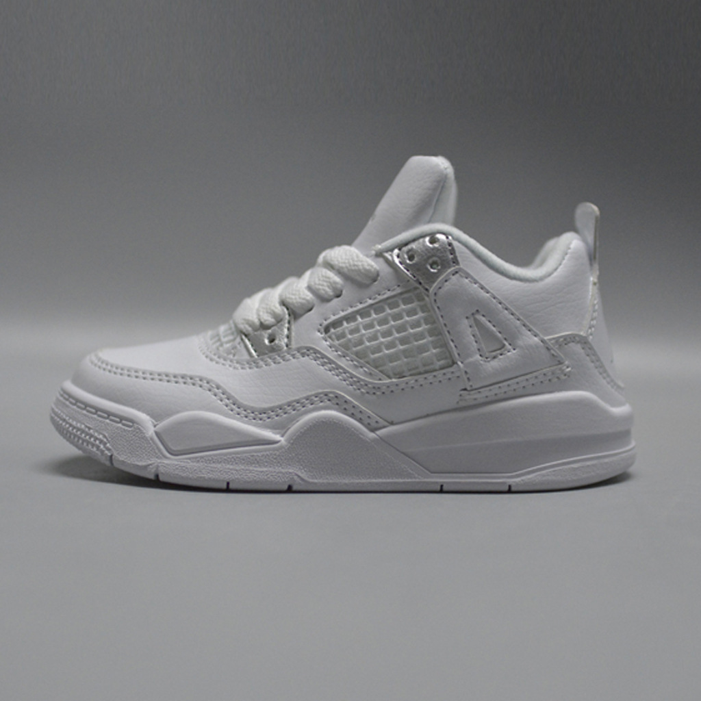 Venta al por mayor AJ4 zapatos para niños y niñas bebé Joe 4 zapatos de baloncesto niños mayores estudiantes zapatos de entrenamiento con cordones Putian zapatos de los niños Putian