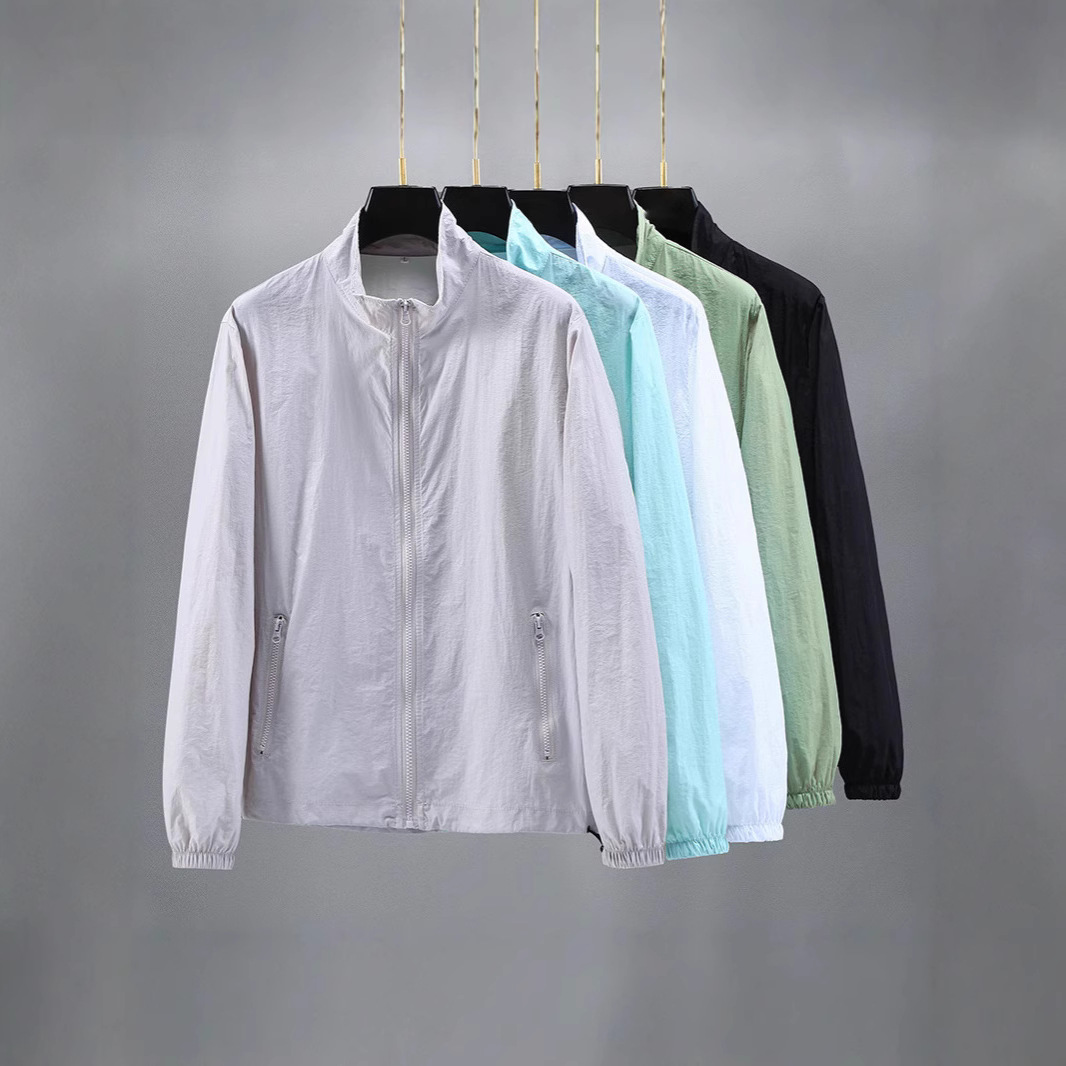 New Sunscreen Clothing Men's Summer Sunscreen Clothing Casual Jacket Coat Breathable Vertical Collar Thin Fishing Clothing to Print LG