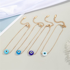 Bohemian Minimalist Resin Devil's Eye Ankle Chain Round Turkish Eye Adjustable Bracelet Cross-border Accessory