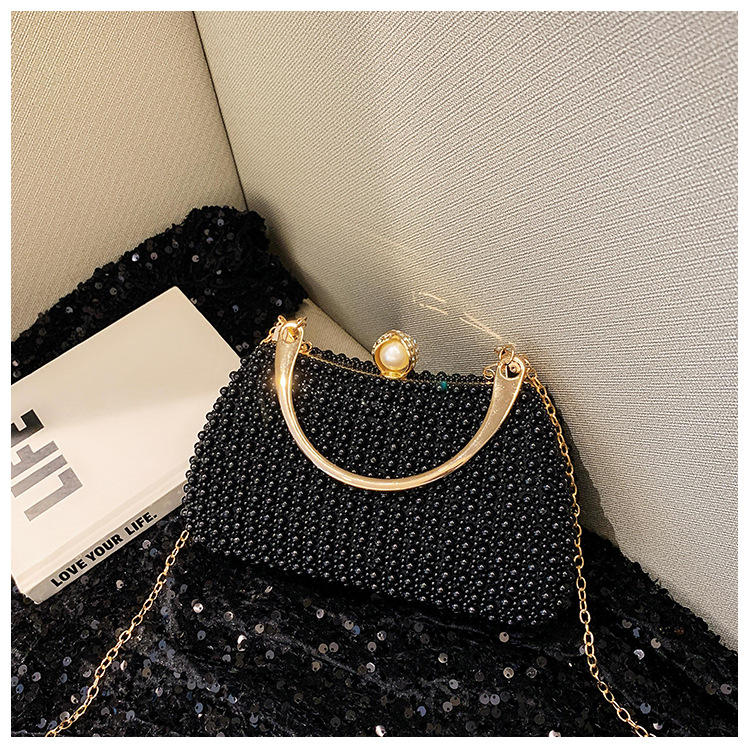 New pearl lady's handbag, banquet dress crossbody bag, elegant socialite dinner bag, high-end underarm bag wholesale undefined