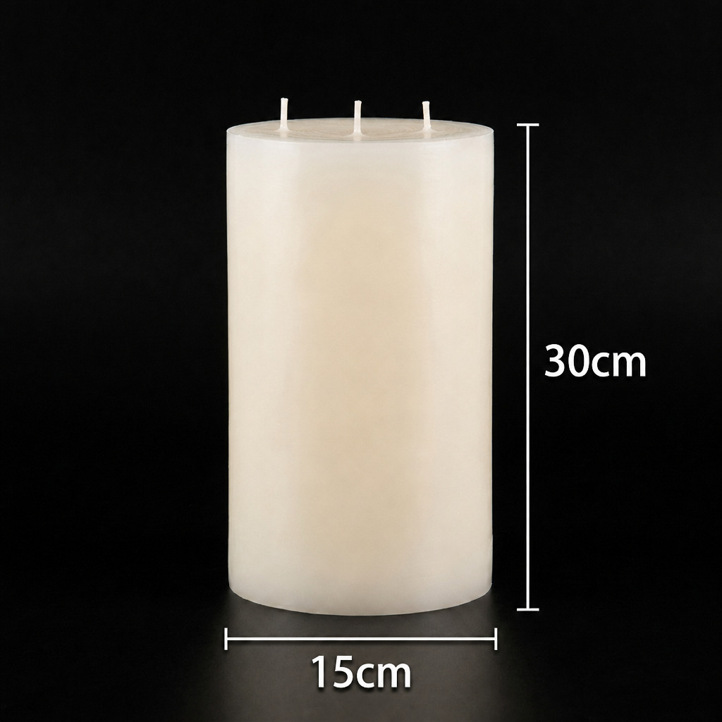Vela cilíndrica grande de color blanco marfil estilo europeo, vela para cumpleaños, bodas, hoteles, bodas transfronterizas, vela exclusiva al por mayor.
