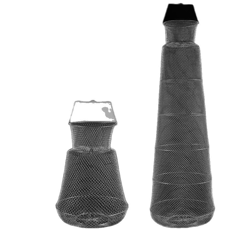 Pesca salvaje de acero inoxidable mini cesta de pescado carretera de pesca plegable cable de acero de soporte de red de pesca jaula de pesca anti-colgar China