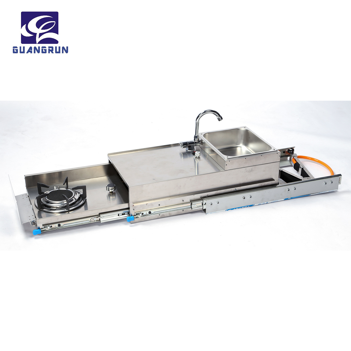 Guangrun Genuine RV Juego al aire libre Cocina exterior Mini estufa de gas de un solo ojo GR-C004