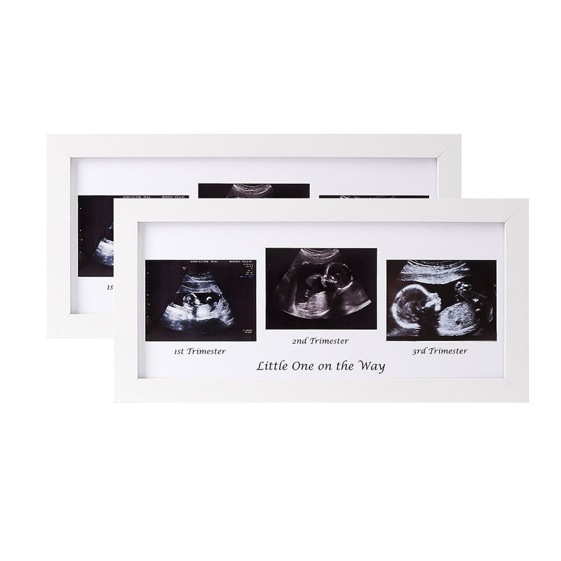 Cross-Border Wooden Triple Photo Frame for Pregnancy Ultrasound Photos, Framed as a Gift to Commemorate the Birth of the Mother and Baby