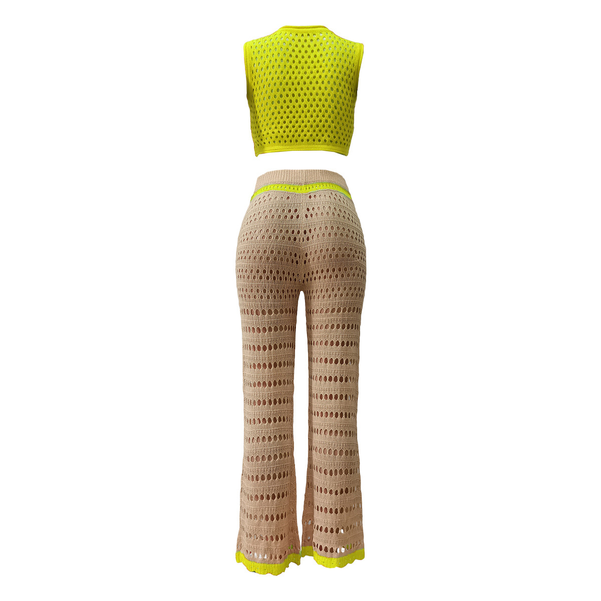 Urban Fashionable Knitted Hand Crochet Outdoor Sports Casual Suit Women Clothing
