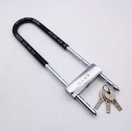 玻璃门锁U型锁锁具双门插锁玻璃锁推拉门长锁商铺u锁型室外U形锁