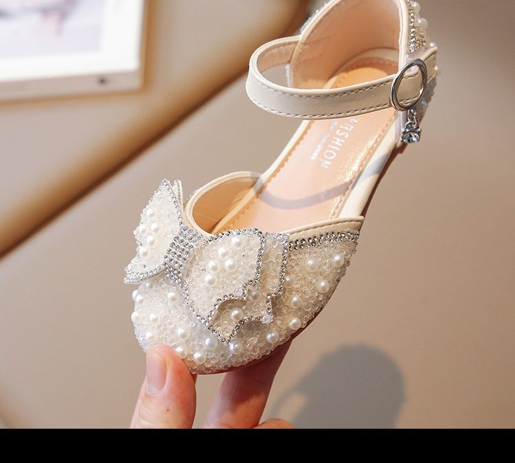 Sandali per bambini con paillettes di diamanti e acqua dolce principessa Baotou 2023 nuove scarpe estive in pelle per bambina_voghion.com