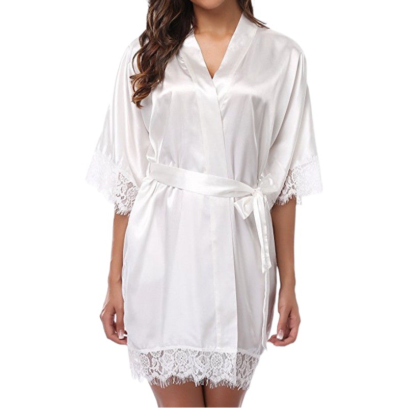 European and American Large Size Nightgown, Sexy Temptation Intimates, Export Style Sexy Bathrobe, Sexy Ice Silk Pajamas 3025