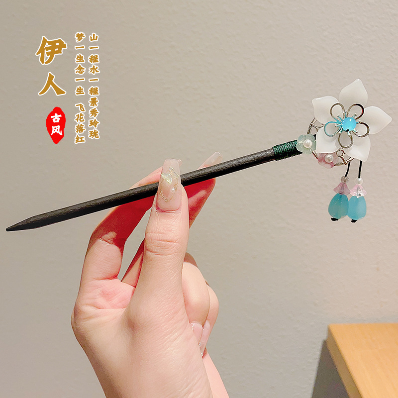 Nuevo estilo chino flange flores clip de cabello paso de agitación Hanfu Zhang clip de cabello antiguo estilo de alta sensibilidad clip de cabello clip de cabello tocado