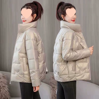 冬季新款棉服女短款亮面免洗棉衣百搭洋气可擦小个子棉袄外套