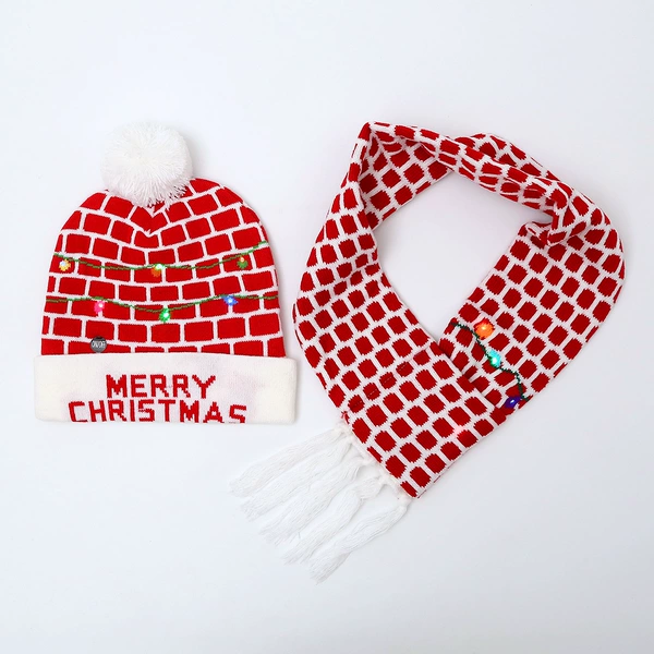 Hat, scarf, set