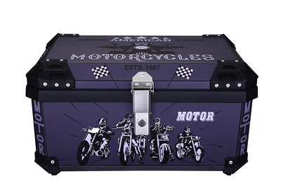 Vehicle Trunk 65L: Motorcycle trunk - mt65-black-retro