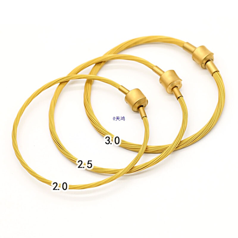 2.0/2.5/3.0 Gold Steel Wire Bracelet Can Wear 3 Hard Gold Transfer Beads Jewelry with Rope Bracelet Multi-Strand