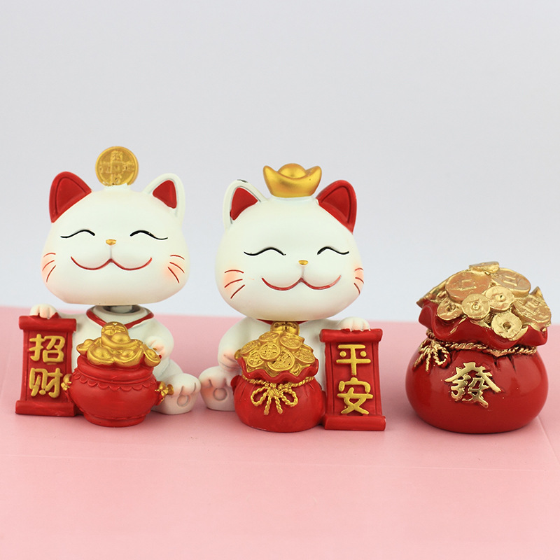 Cute Waving Money Cat Car Dashboard Ornament Room Office Computer Desk Desk Decorative Gift