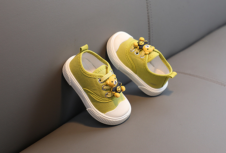 2022 Frühling Herbst Baby Cartoon Bär Weiche Sohle Walking für Jungen und Mädchen, Säuglingsschuhe, Segeltuchschuhe_voghion.com