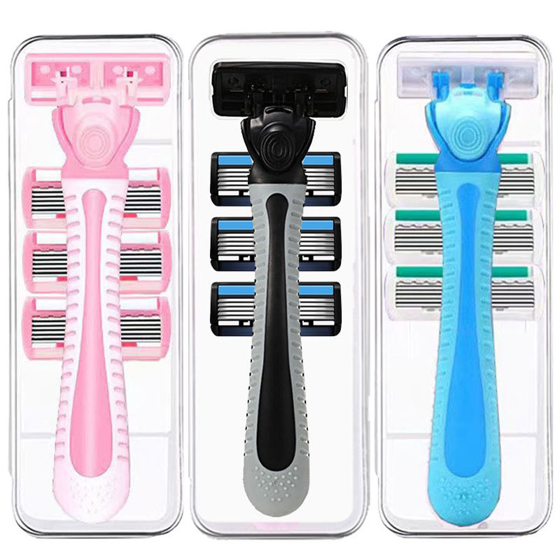 跨境外贸6层剃须刀片手动刮胡刀男女刮毛刀除毛脱毛刀批发源工厂