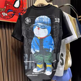 A generation of short sleeve T-shirt men's summer fashion brand cartoon printed clothes half sleeve T-shirt crew neck base shirt
