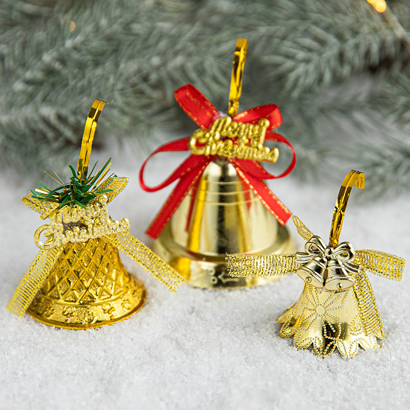 Hong Kong Heng decoraciones navideñas Golden Christmas plástico pegajoso Bell colgante árbol de Navidad colgante de pared colgante de puerta