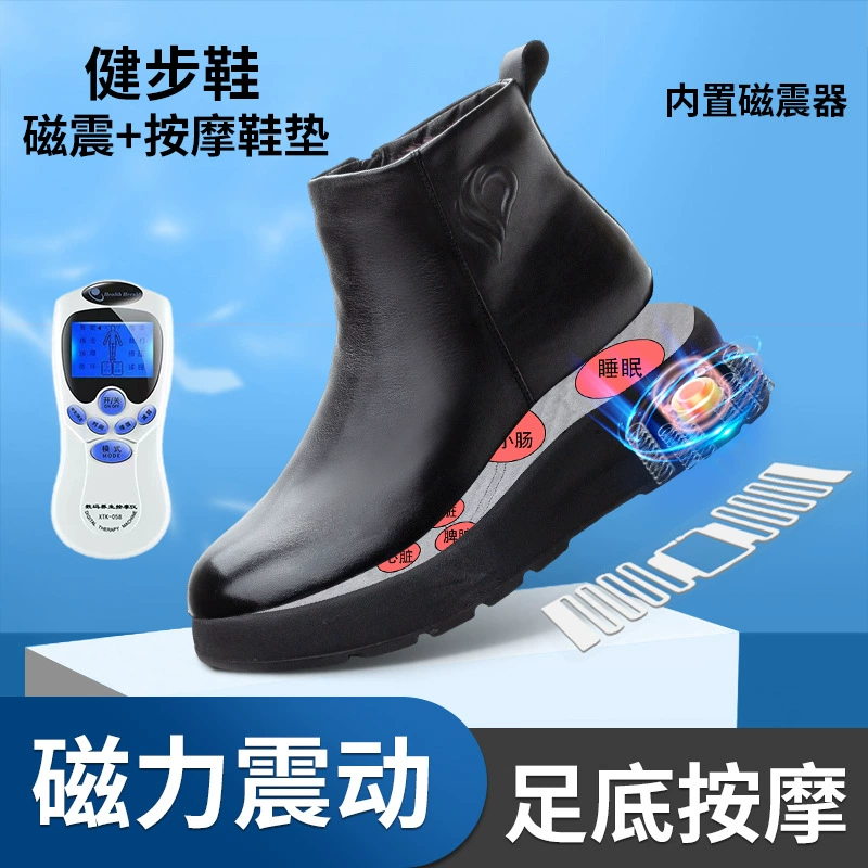 2024 зимний новый теплая плюс флисовые слои воловья кожаные ботинки Мартин женские магнитные вибрации многофункциональная массажная обувь