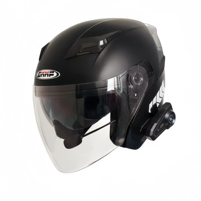 3C Certified Electric Vehicle Helmet for Men and Women, Universal for All Seasons, Winter Warm Battery Motorcycle Half Helmet (Motosiklet kaskı (dəbilqə)) - black-helmetc25-bluetooth-headset