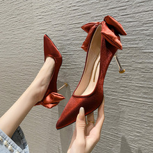 H40-920高跟鞋女细跟2022新款仙女网红百搭设计感单鞋舒适工作鞋