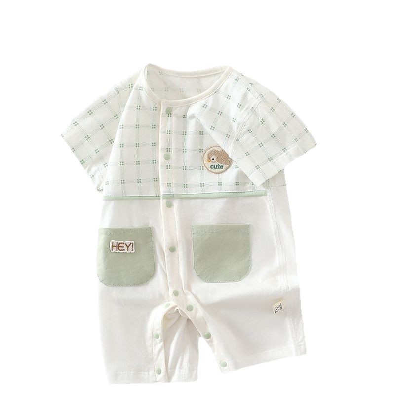 赤ちゃんのワンピースの夏の男女の赤ちゃんの純綿の半袖は新生児の夏の服の安陽の子供服に登ります。